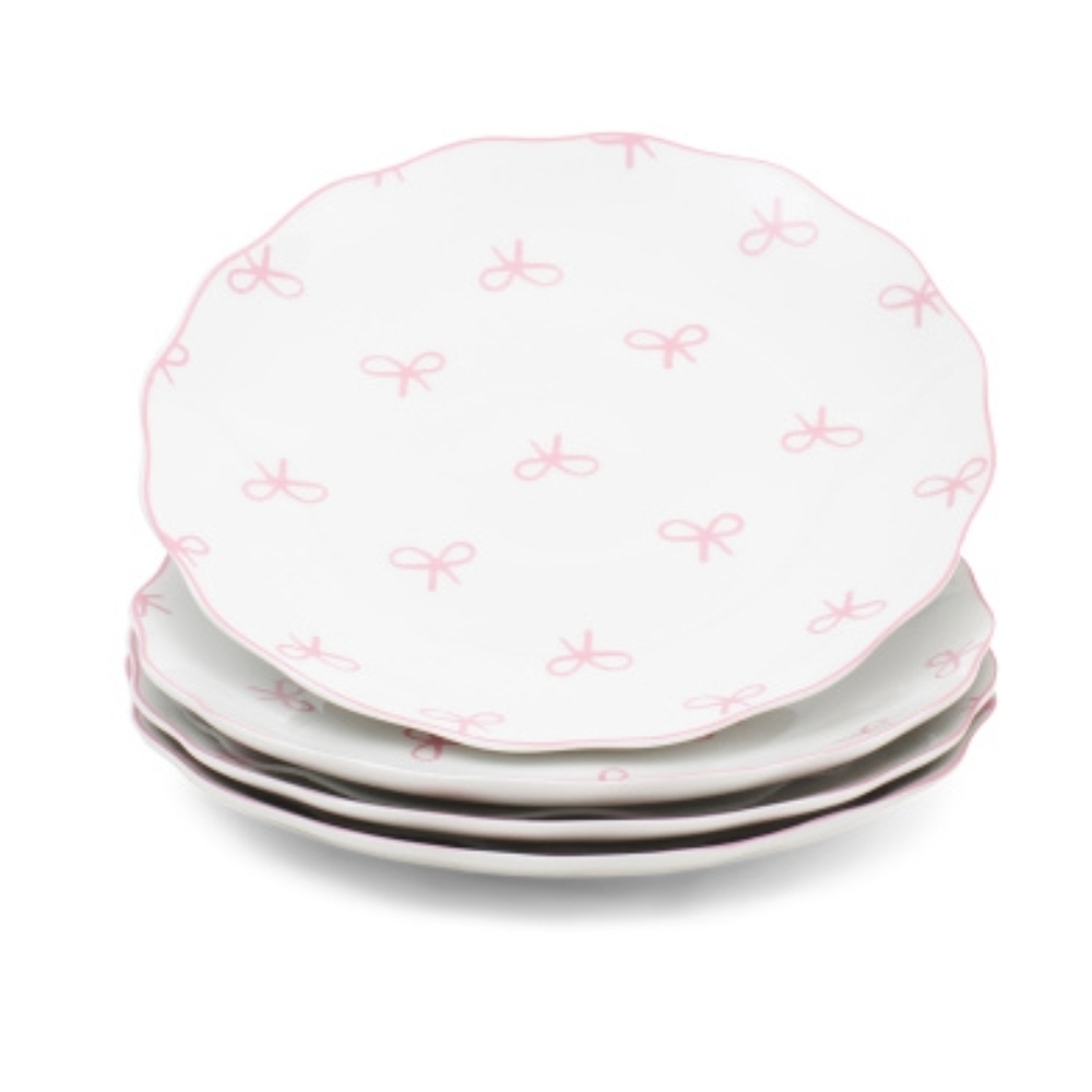 Godinger 🎀Pink Bow Pattern Plate Set